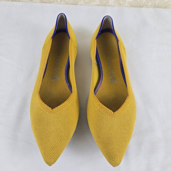 Rothy's Shoes - Rothy's Size 11 Yellow Pointed Toe Flats Removable Insole 100% Recycled Textile